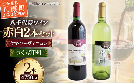 八千代夢ワイン シリーズ ヤマ・ソーヴィニョン(赤)・ つくば甲州(白)2本セット(茨城県共通返礼品・八千代町) / 国産 酒 アルコール ぶどう ギフト