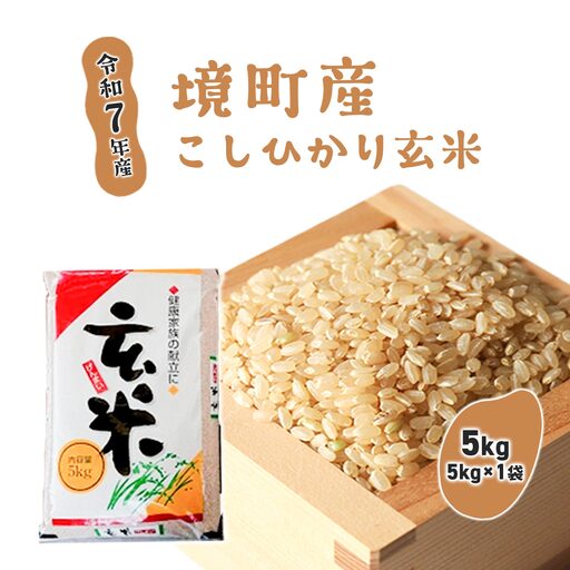 [令和7年産]米 玄米 コシヒカリ 5kg 国産 茨城県 境町産
