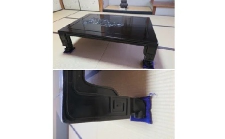 境町の名工シリーズ!黒壇を使用した手彫り牡丹の座卓×1台