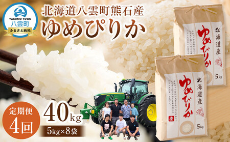 【先行受付】【4回定期便】北海道八雲町熊石産 ゆめぴりか(精白米) 10kg(5kg×2袋)　(令和7年産)  | ゆめぴりか ゆめぴりか ゆめぴりか ゆめぴりか ゆめぴりか　