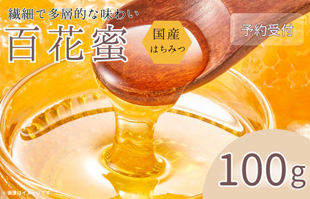 [予約受付]国産はちみつ 百花蜜 100g / はちみつ ハチミツ 蜂蜜 ハニー 国産 日本産 百花蜜 100g 産地直送 茨城県 利根町 送料無料