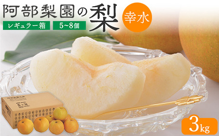 阿部梨園の梨(3kg レギュラー箱)幸水 ※離島への配送不可 ※2025年8月中旬〜8月下旬頃に順次発送予定