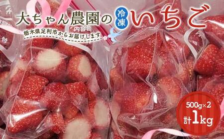 栃木のブランドとちあいか 大ちゃん農園の冷凍いちご1kg(500g×2袋) いちご イチゴ 苺 デザート フルーツ 果物 くだもの 果実 食品