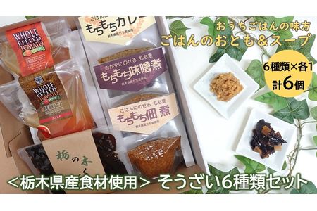 [栃木県産食材使用] そうざい6種類セット (まるごとスープ、栃のきくらげ等×各1)