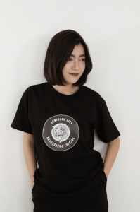 足利市 マンホールTシャツ 黒 S F7Z-551