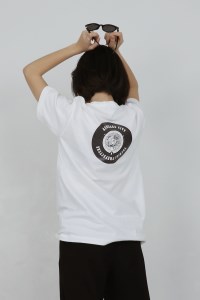 バックプリント 足利市 マンホールTシャツ 白 S