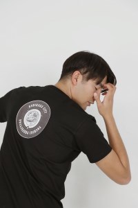 バックプリント 足利市 マンホールTシャツ 黒 S F7Z-559