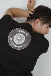 バックプリント 足利市 マンホールTシャツ 黒 M F7Z-560