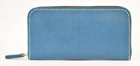 栃木レザー使用｜やわらか本革Lジップ長財布｜Round zip wallet 02｜ブルー｜minca（全6色）