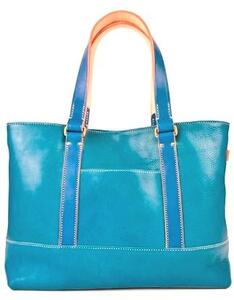 【全6色】栃木レザーのトートバッグ A4サイズ パソコン 肩掛け ビジネスにもカジュアルにも/Tote bag 04/ブルー/minca　403【かばん ファッション 人気 おすすめ 】