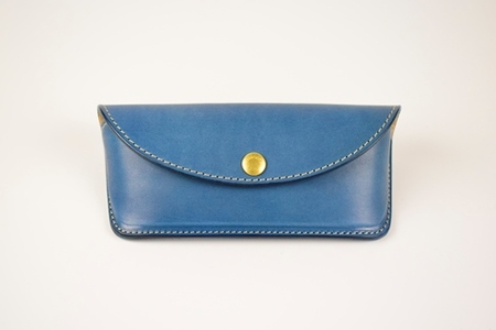 【minca】栃木レザーのメガネケース 本革 /Glasses case 01/ブルー　525【ファッション 人気 おすすめ 】