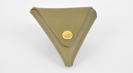 [minca] 栃木レザーの三角コインケース小 小銭入れ コンパクト 小さめ/Coin purse 01/オリーブ 469