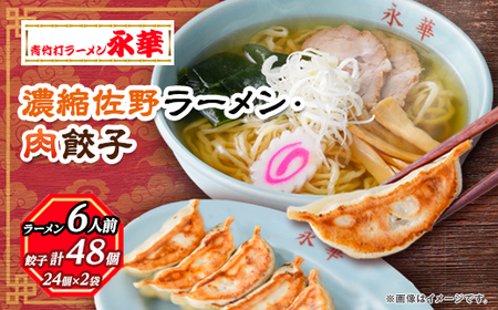 【佐野餃子(中)肉餃子24個4人前】×2袋と【濃縮佐野ラーメン】6人前_餃子 ぎょうざ 佐野ラーメン ギョウザ 佐野餃子 肉 肉餃子 らーめん 麺 中華 惣菜 おかず おつまみ 栃木県 佐野 冷凍 簡単調理 時短 送料無料_【配送不可地域：離島・沖縄県】【1116678】