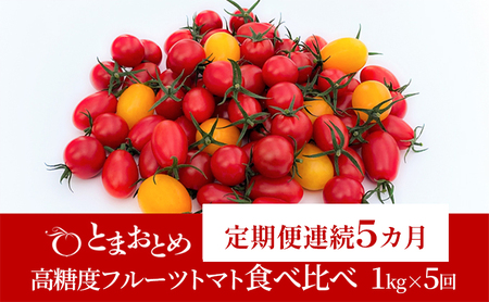 [定期便 連続5カ月] 栃木県 鹿沼産 高糖度 フルーツトマト "とまおとめ" 食べ比べ 1kg×5回 1月中旬〜5月下旬 野菜 トマト カキヌマファーム アイコ フルティカ アルル イエローアイコ 濃厚 甘み 旨み 入手困難