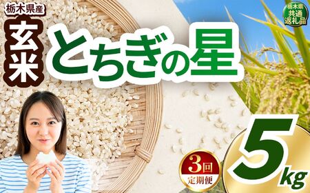 令和8年度産 先行予約 【定期便3回】とちぎの星 玄米 約5kg