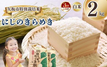 [定期便3回]矢板市特別栽培米 にじのきらめき 白米 2kg | お米 米 こめ 白米 玄米 にじのきらめき コシヒカリ こしひかり 美味しい お弁当 選べる エコ スマート 環境 手間暇 土づくり ふるさと 納税 栃木県 矢板市