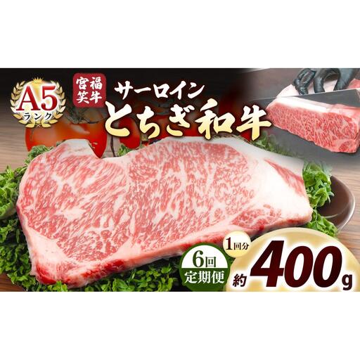 [定期便6回]宮福笑牛(とちぎ和牛) A5 サーロインステーキ 200g×2枚｜数量限定 黒毛 和牛 牛肉 国産牛 国産 ブランド牛 お肉 切り落とし サシ 霜降り 甘い ステーキ すき焼き しゃぶしゃぶ 焼肉 切落し 上品 アレンジ 美味しい 料理 主婦 とちぎ  栃木県 矢板市