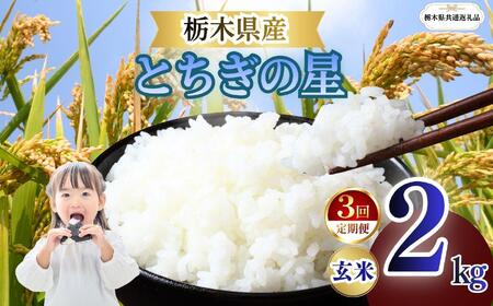 [定期便3回]栃木県産 とちぎの星 玄米 2kg 2026年 先行予約 | 栃木県 矢板市