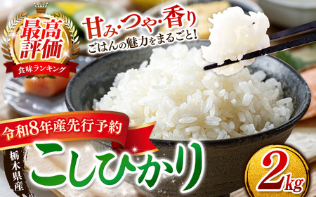 [2026年先行予約]ごはんが主役!矢板市産こしひかり 白米 2kg お米 栃木県 矢板市