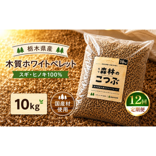 【定期便12回】栃木県産 木質ホワイトペレット「森林（もり）のこつぶ」 10ｋｇ | 栃木県 矢板市