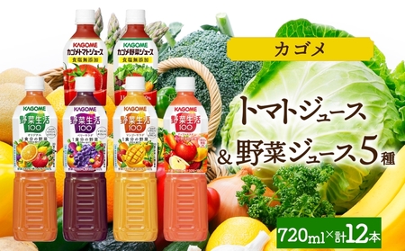 カゴメ無添加トマトジュース・無添加野菜ジュース・野菜生活100 4フレーバー飲み比べセット 各2本 計12本 ns038-093