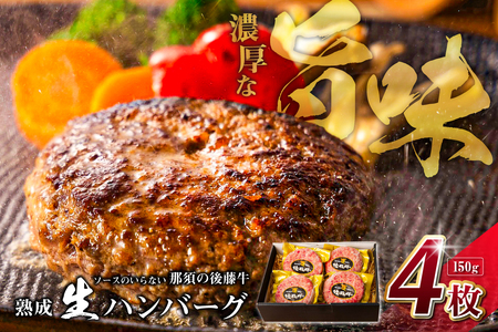 ソースのいらない那須の後藤牛熟成生ハンバーグ150g×4枚 ns044-004