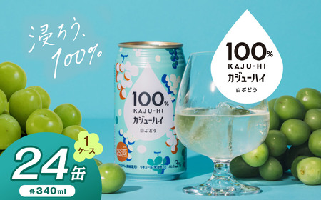 100%カンジューハイ白ブドウ 340ml × 24本 | ふるさと納税 缶ジューハイ 缶酎ハイ 白ブドウ3% カロリー低い 喉越し 爽快 爽やか 洋酒 人気 酎ハイ サワー パーティー 送料無料 下野 栃木