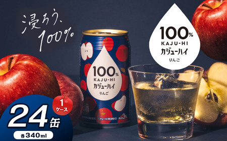 100%カンジューハイりんご 340ml × 24本 | ふるさと納税 缶ジューハイ 缶酎ハイ りんご3% カロリー低い 喉越し 爽快 爽やか 洋酒 人気 酎ハイ サワー パーティー 送料無料 下野 栃木