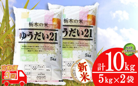 [定期便3回]人気返礼品!コンクールで受賞歴あり ゆうだい21 10kg(5kg×2袋) | 白米 精米 お米 ブランド米 栃木県 特産 品栃木県 共通返礼品 栃木県産 下野市 送料無料