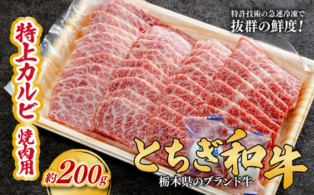 とちぎ和牛の特上カルビ 焼肉用 200g[栃木県共通返礼品] | 牛肉 カルビ 栃木県 茂木町