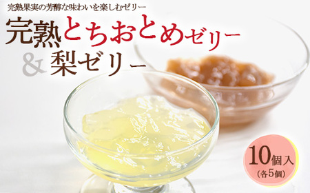 完熟とちおとめゼリー＆梨ゼリー 各5個 計10個入セット| 梨 苺 いちご ゼリー なし フルーツ 果物 ギフト 贈答◇