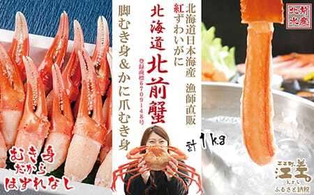 ＼配送時期指定可/『北海道北前蟹』堪能セット 1kg かに爪&脚むき身[ポーション]各500g 北海道日本海産紅ずわいがに カニかご漁師直販!厳格な鮮度管理で甘くてジューシーな本場の味をお届け むき身のではずれなし! 新鮮生冷に脚&ボイル爪 しゃぶ しゃぶしゃぶ 鍋 国産 足 北海道産べにずわいがに ギフト 贈答用