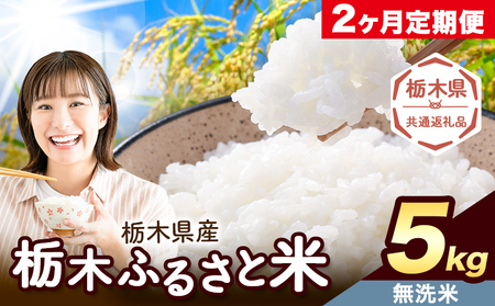 [2ヶ月定期便]米 栃木 ふるさと米 無洗米 5kg[定期は翌々月より出荷開始]栃木県 野木町 米 白米 精米 国産 お米 おこめ お弁当 おにぎり[栃木県共通返礼品]