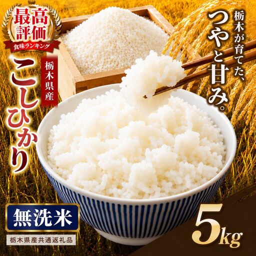 [栃木県共通返礼品]栃木県産コシヒカリ 無洗米 5kg