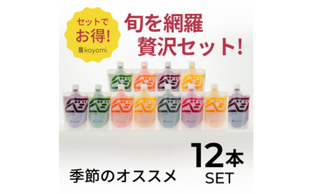 オーガニック野菜のコールドプレスジュース 「旬の贅沢12本セット」