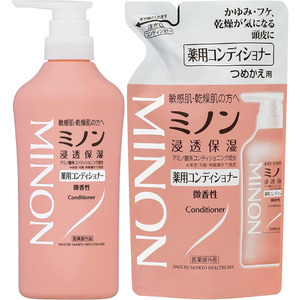 ミノン薬用コンディショナー1本、詰替用1個セット