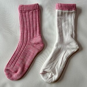 [ezu]hietori kutsushita / ピンク◆シルク×コットンの二重構造靴下◆冷え対策