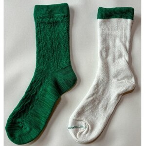 [ezu]ひえとりくつした 薄手/グリーン◆シルク×コットンの二重構造靴下◆ジャガード編み