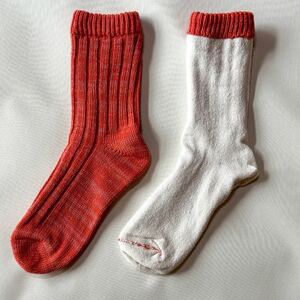 [ezu]hietori kutsushita/オレンジ◆シルク×コットンの二重構造靴下