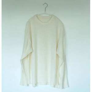 [ezu]monochrome sweater white /コットン100%◆高級◆白◆Lサイズ