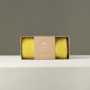 【 OTA KNIT 】ちくちくしないマフラー 無地(イエロー × グレー)_装飾品・工芸品 マフラー・手袋 服飾小物 _【1554351】