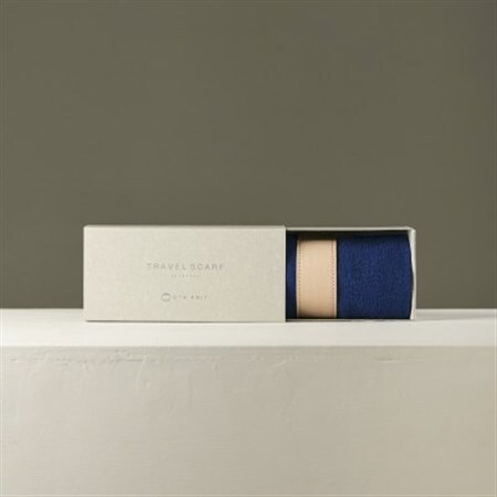 【 OTA KNIT 】TRAVEL SCARF トラベルマフラー(無地 ブルー × グレー)_装飾品・工芸品 マフラー・手袋 服飾小物 _【1568540】