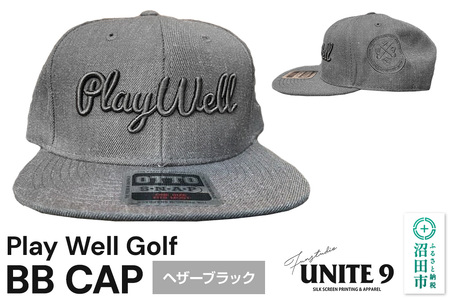 Play Well Golf BB CAP ヘザーブラック フリーサイズ FUN工房UNITE9