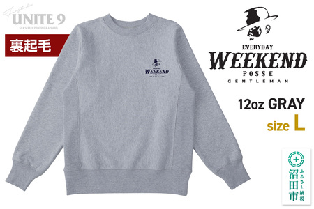 スウェットEVERYDAY WEEKEND POSSE/12oz sweat. EWP-3 グレーL