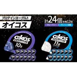 ダノン オイコス 脂肪0 2種詰め合わせセット(ブルーベリー12個・プレーン加糖12個)_卵・乳製品 ヨーグルト  _【配送不可地域：離島・沖縄県】【1565579】