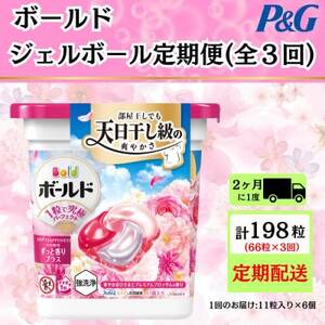 【2ヵ月毎定期便】ボールド洗濯洗剤ジェルボールブロッサム 11粒入り×6個(合計66粒)全3回【4067564】