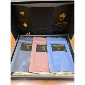 [ノンカフェイン]Acorn Coffee プレミアムギフトセット 3種飲み比べ(黒箱ギフト仕様)