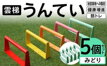 雲梯(うんてい)5個セット [みどり] 雲梯 ウンテイ 健康 健康増進 ダイエット 筋トレ 屋根裏や秘密基地への階段 F21E-259