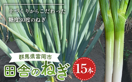 田舎のねぎ（15本） 糖度30 長ネギ 長ねぎ 長葱 ねぎ ネギ 有機肥料 野菜 食品 F21E-023