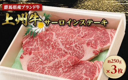 上州牛サーロインステーキ　約250g×3枚_肉 ステーキ 牛肉 ビーフステーキ  肉 黒毛和牛 牛肉   肉 上州牛 牛肉 うし ビーフ_【配送不可地域：離島】【1455222】